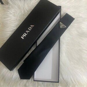 Prada Inverted Triangle Satin Tie Shirt Tie